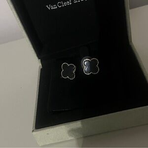 Black and Gold Clover Earrings